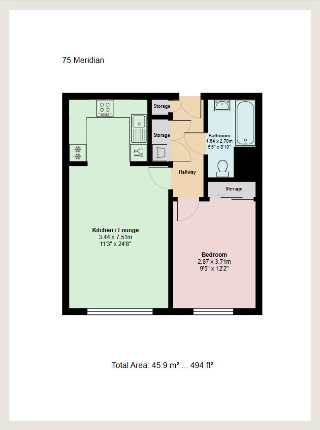 Floorplan for Bute Terrace, City Centre